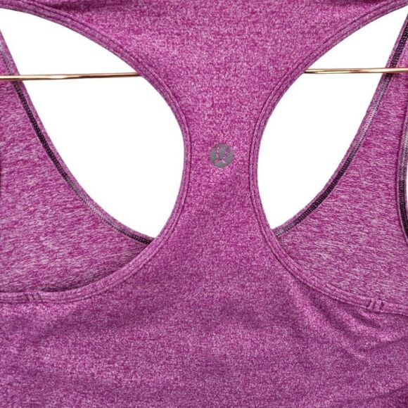 Lululemon Cool Racerback in Heathered Purple Athletic Tank Top - Picture 6 of 9